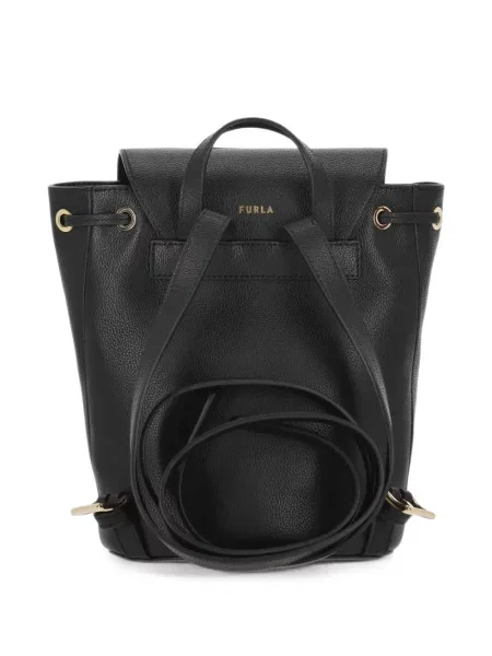 Rucsac Furla din piele cu autograf negru