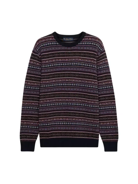 Sweter Brooks Brothers wełniany z okrągłym dekoltem