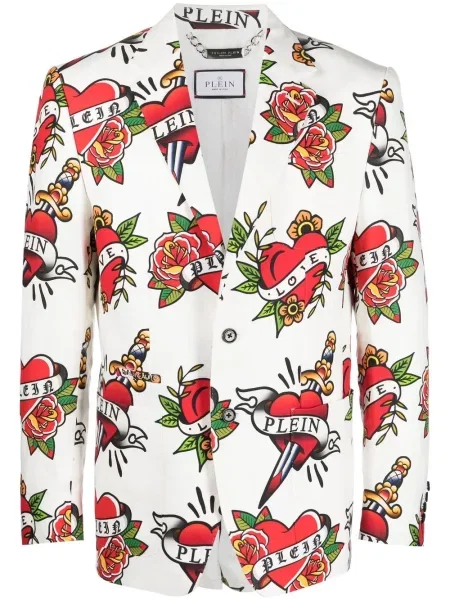 Sacou Philipp Plein cu imagine alb