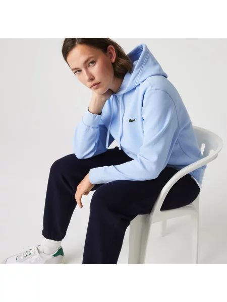 Lacoste Bluza Z Kapturem I Luźnym Krojem Z Mieszanki Bawełny niebieska
