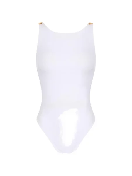 Body Elisabetta Franchi din jerseu alb