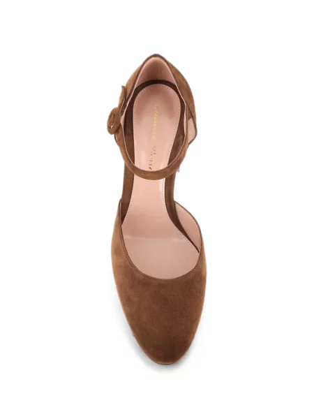 Pantofi cu toc Gianvito Rossi din piele de căprioară maro