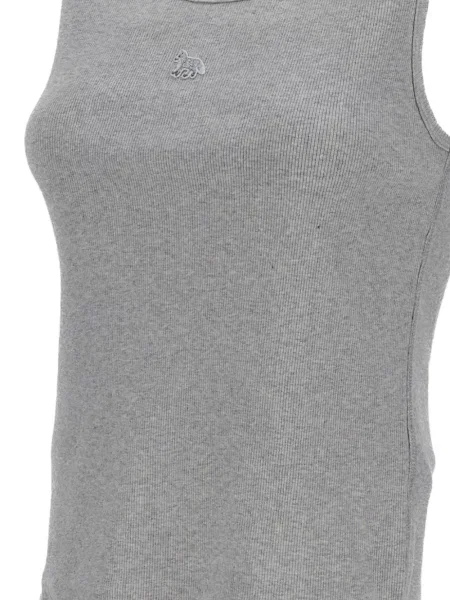 Top Maison Kitsune tricotate cu autograf gri