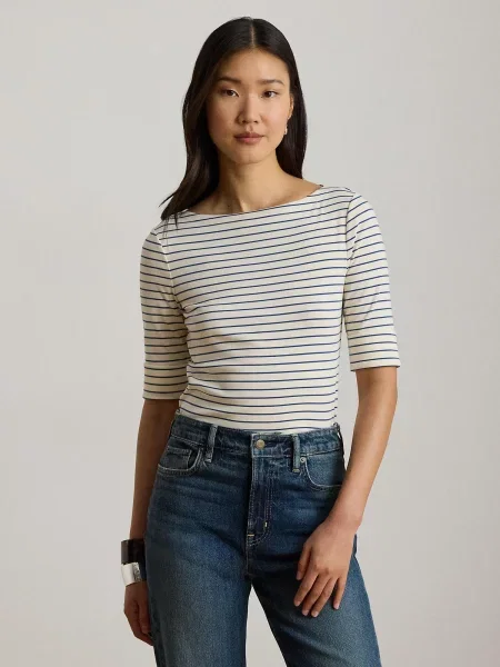 Lauren Ralph Lauren Petite Tričko / námornícka modrá béžová