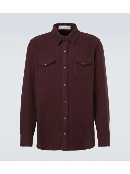 Kašmírová košile God's True Cashmere vínová