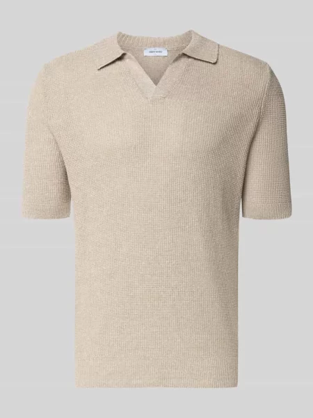 Koszulka polo w kroju slim fit z dekoltem w serek Gran Sasso