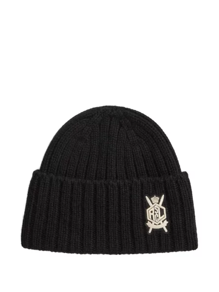 Căciulă Ralph Lauren Purple Label cu broderie negru