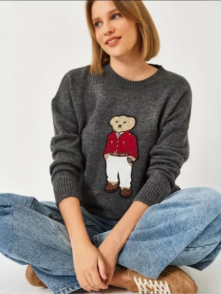 Bianco Lucci Svetr Pullover tmavě šedá