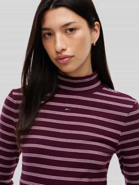 Bluzka z długim rękawem o kroju slim fit z mieszanki bawełny Tommy Jeans