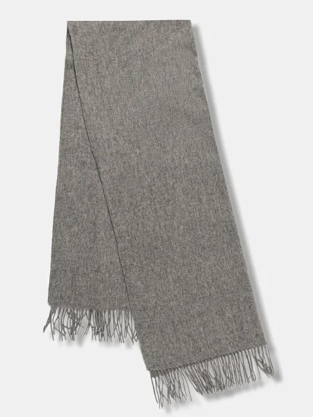Шерстяной меланжевый шарф Answear.lab серый