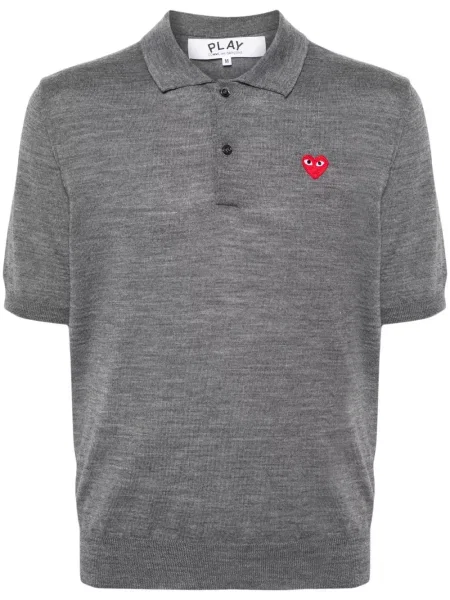 Polo Comme Des Garcons Play wełniane w serca szare