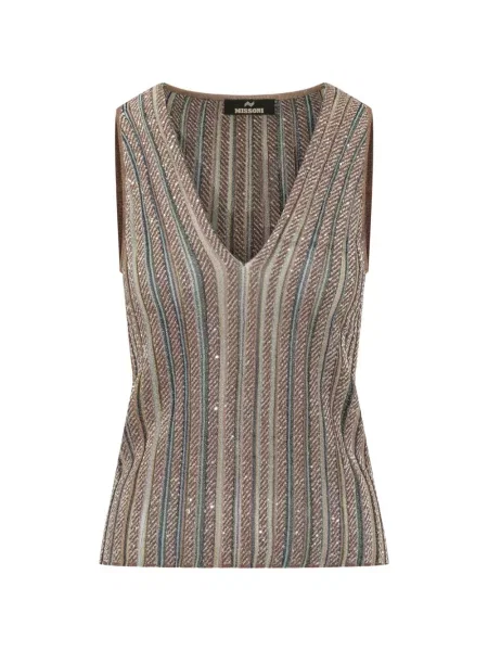 Top Missoni cu paiete maro