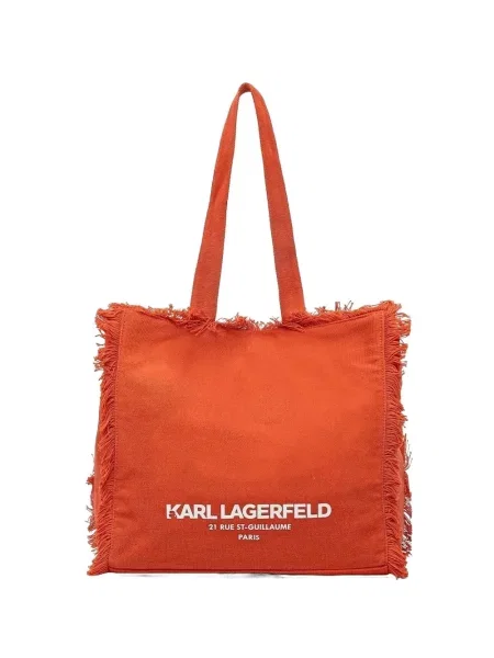 Geantă shopper Karl Lagerfeld din canvas portocaliu