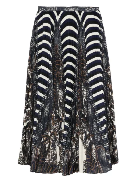 Spódnica plisowana Ulla Johnson w paski niebieska