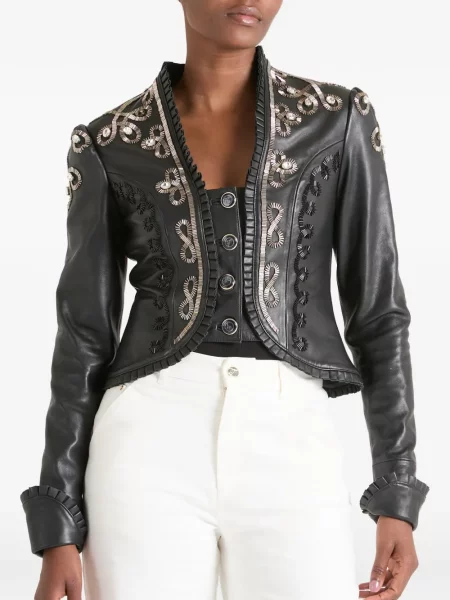 Geacă Temperley London cu broderie negru