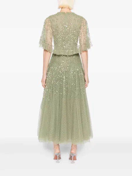Rochie Needle & Thread cu paiete de costum verde
