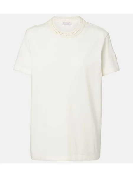 Tricou Moncler din jerseu alb