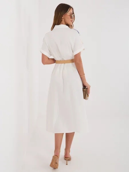Haljina Italy Moda s vezom bijela