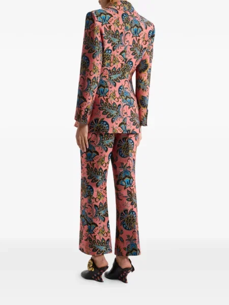 Sacou Etro cu model floral din jacard roz
