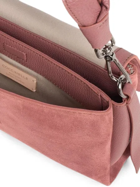 Geantă shopper Coccinelle țesută roz