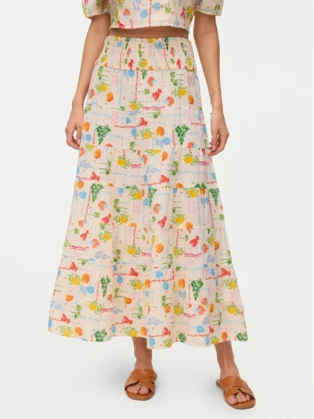 Vero Moda Fustă maxi Elena deschis bej