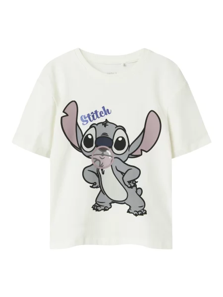 NAME IT Tricou NKFAkun Stitch gri / mov liliachiu / negru / murdar alb