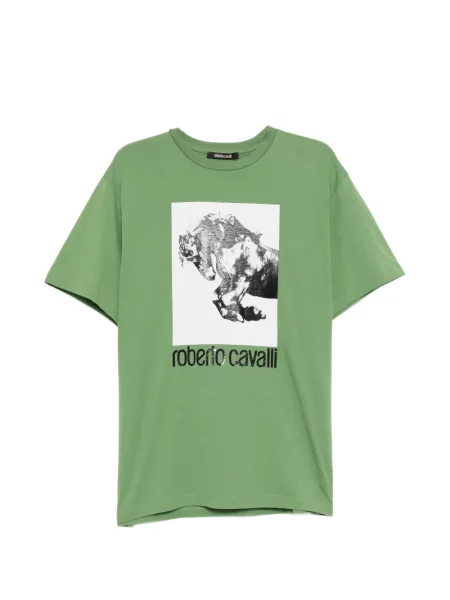 Tricou Roberto Cavalli cu imagine verde