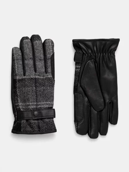 Barbour manusi din amestec de lana gri