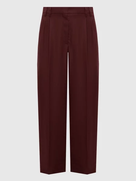 Штани з льоном Brunello Cucinelli бордові