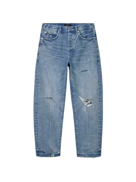 Blugi conici Purple Brand zdrențuiți conici albastru