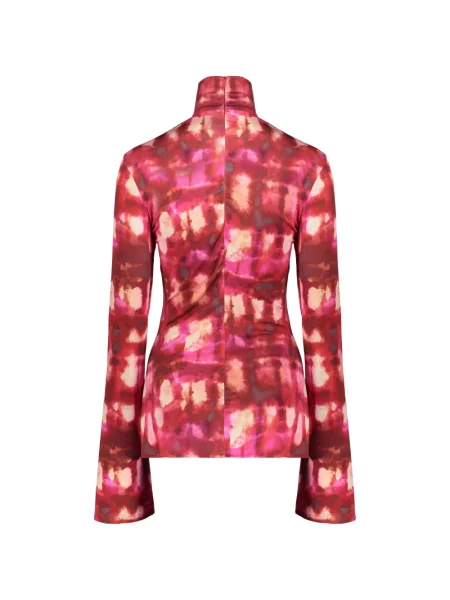 Lung top Ellery cu imagine cu imprimeu abstract roșu