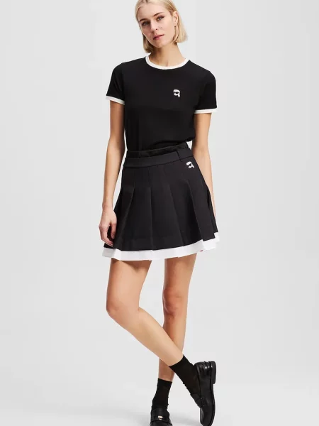 Karl Lagerfeld spódnica mini rozkloszowana czarny