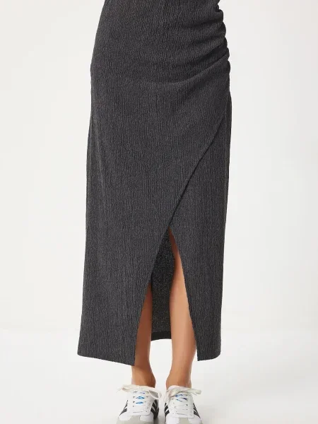 Happiness İstanbul Fustă metalic gri