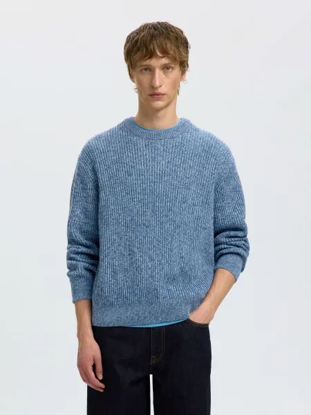 SELECTED Pulover SLHTILUM amestec albastru