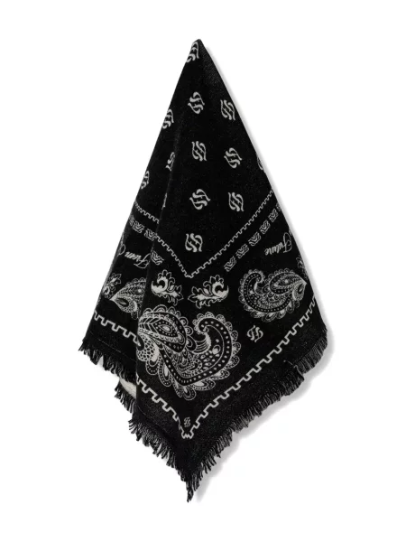 Fular From Future cu franjuri cu model paisley negru