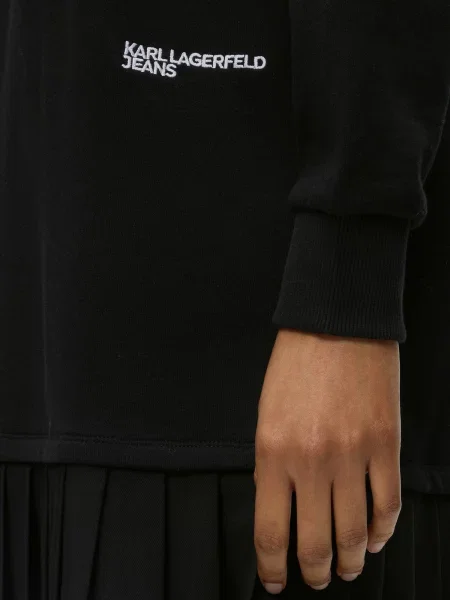KARL LAGERFELD JEANS Pletené šaty čierna biela