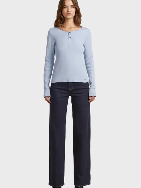 Лонгслів G-star Raw блакитний