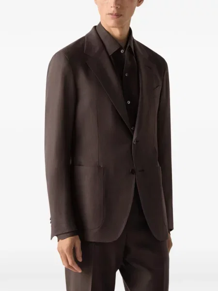 Ленено яке Zegna кафяво