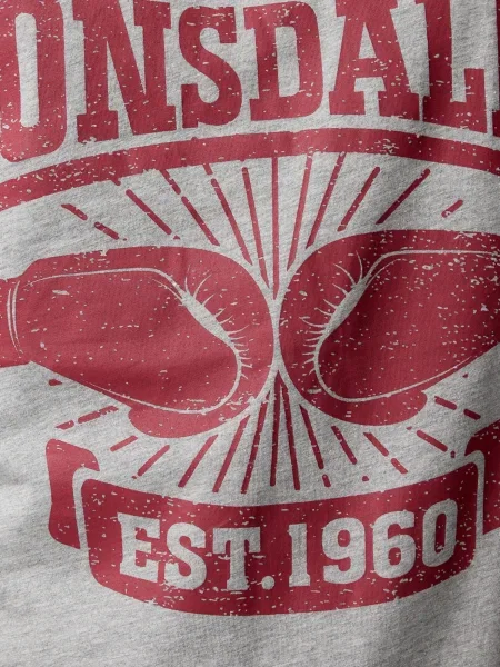 LONSDALE Tricou Cleator / roșu gri