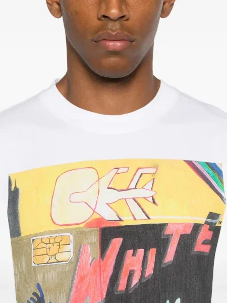 Tricou Off-white cu imagine alb