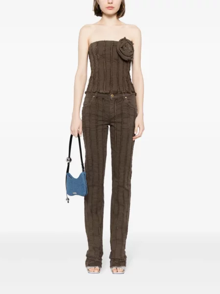 Dryžuotos kelnės Blumarine ruda