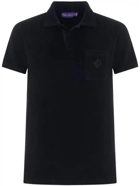 Scurt tricou polo Ralph Lauren Purple Label negru