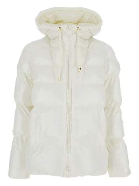 Geacă cu puf Pinko cu glugă alb