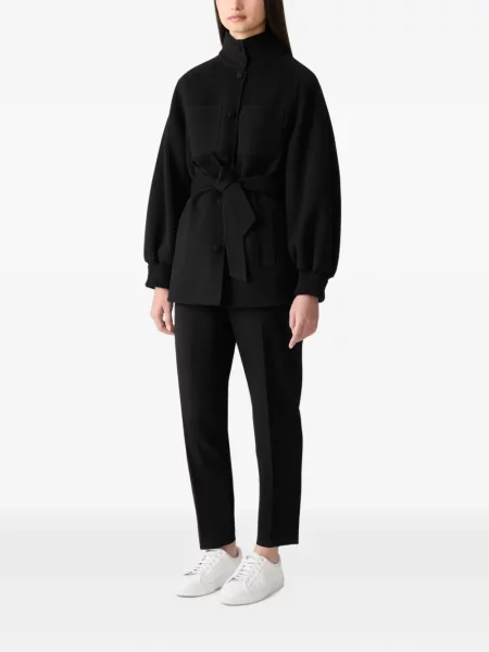 Cu centură palton Mackage de lână negru