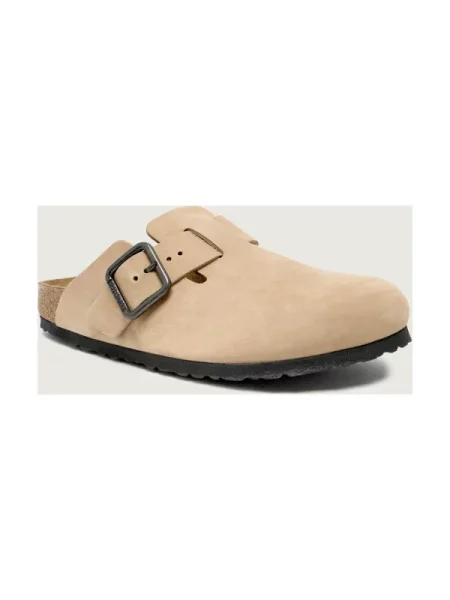Papuci Birkenstock cu cataramă bej
