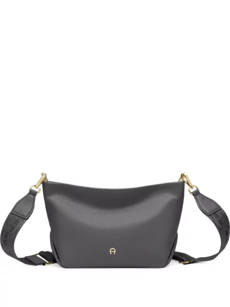 Geanta crossbody Aigner din piele cu autograf gri