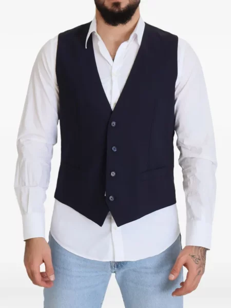 Vestă Dolce & Gabbana de lână albastru