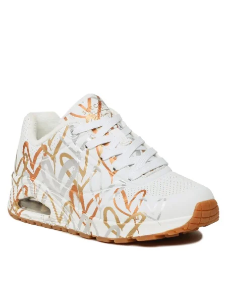 Skechers Sneakers Uno Metallic Love alb