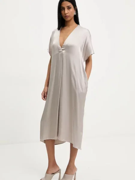 Сукня Answear Lab midi oversize срібний