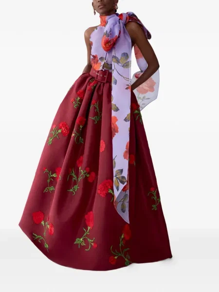 Τοπ Carolina Herrera με φιόγκο οργάντζα μωβ